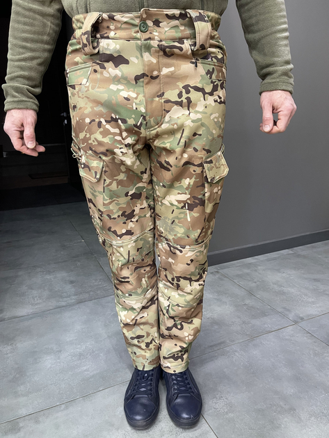 Штани штани флісові утеплені тактичні софтшел розмір мультикам, зимові для військових xxl, sword, single - зображення 2