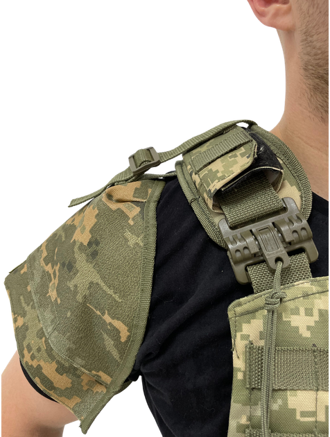 Наплечники защита плечей к плитоноске Побратим Пиксель - изображение 1