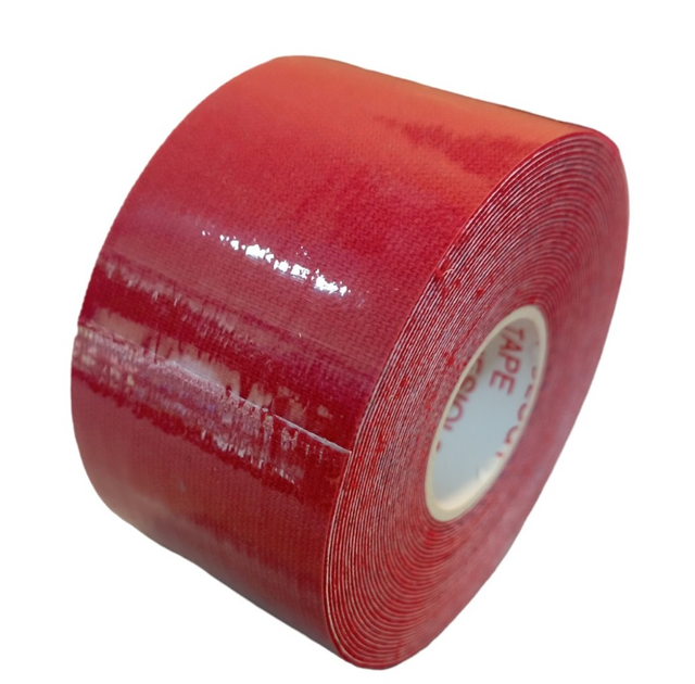 Кінезіо тейп BC-0474-3.8 Kinesio tape еластичний пластир в рулоні червоний - зображення 1