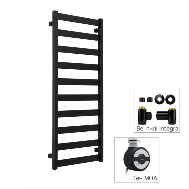 Полотенцесушитель комбинированный Terma Vivo 1150x500 Black mat, тен ...