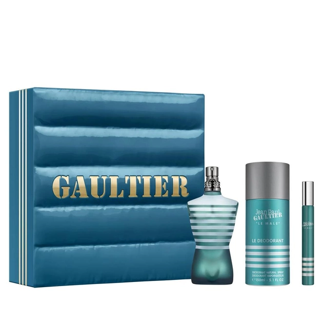 Zestaw męski Jean Paul Gaultier Le Male Woda toaletowa 75 ml + Woda toaletowa 10 ml + Dezodorant 150 ml (8435415066143) - obraz 1