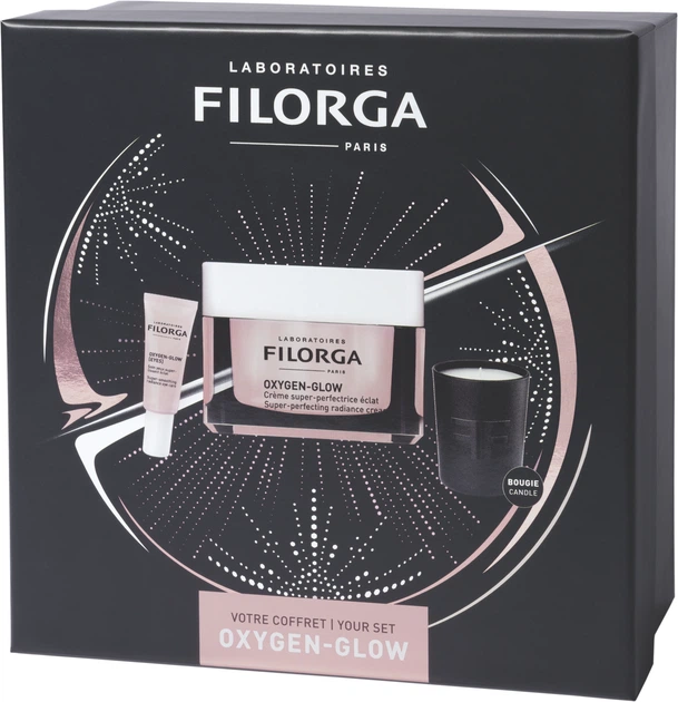 Zestaw Filorga Oxygen-Glow Krem 50 ml + Krem do konturowania oczu 4 ml + Świeca zapachowa (3540550012759) - obraz 2