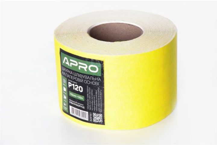 Папір шліфувальний APRO P120 115мм*50м рулон (паперова основа) - зображення 1