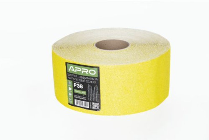 Папір шліфувальний APRO P60 115мм*50м рулон (паперова основа) - зображення 1