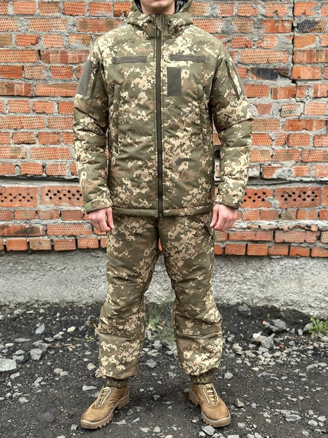 Комплект зимовий куртка + штани тактичні Taslan S піксель - зображення 1