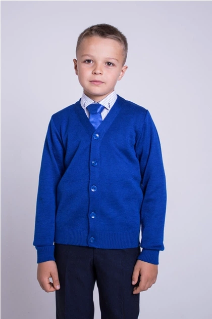 Кардиган Maksim & Liza трикотажний шкільний трикотажний 134 см синій (500052701002) - Фото 1 Кардиган Maksim & Liza трикотажний шкільний трикотажний 134 см синій (500052701002) - зображення 1