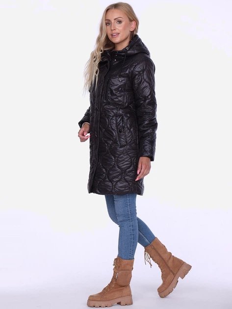 Куртка демісезонна подовжена з капюшоном жіноча PERSO BLH220051F 3XL Чорна (5905080201857) - зображення 3