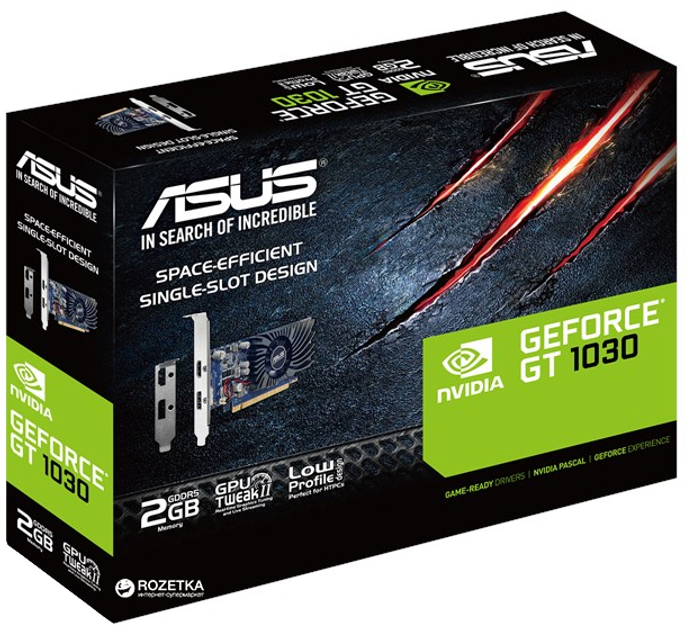 Karta graficzna Asus PCI-Ex GeForce GT 1030 Low Profile 2GB GDDR5 (64Bit) (1228/6008) (DisplayPort, HDMI) (90YV0AT2-M0NA00) - obraz 6