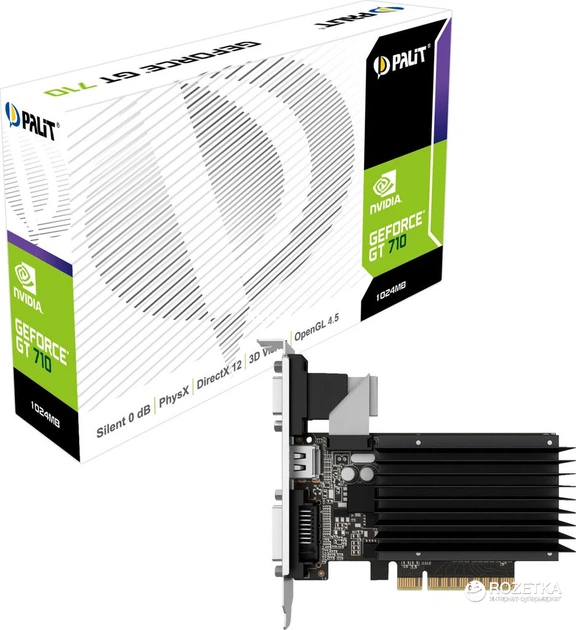 Відеокарта Palit PCI-Ex GeForce GT 710 2048MB DDR3 (64bit) (954/1600) (VGA, DVI, HDMI) - зображення 4