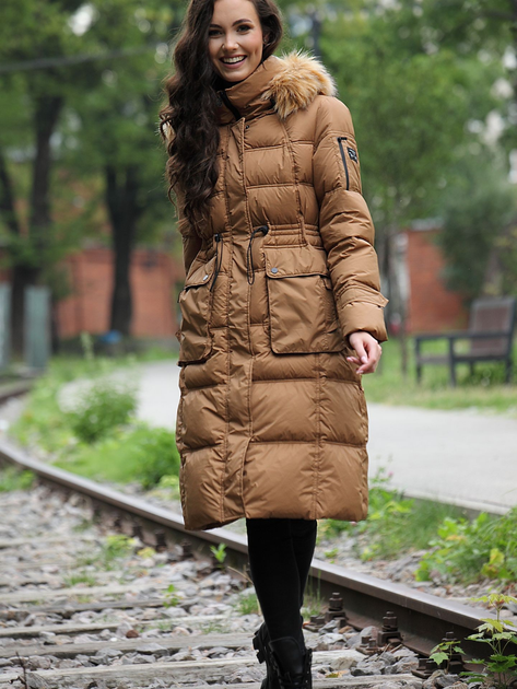 Куртка зимова жіноча PERSO BLH220027FXF 2XL Коричнева (5908312939177) - зображення 4