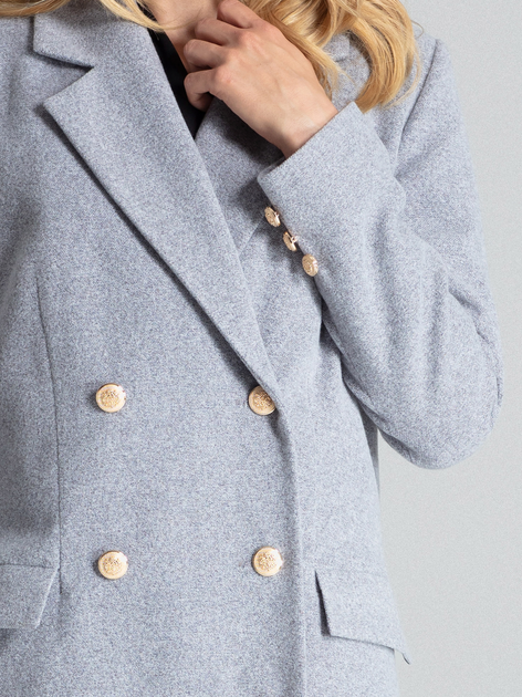Płaszcz damski dwurzędowy Figl M681 L Szary (5902194374774) - obraz 5