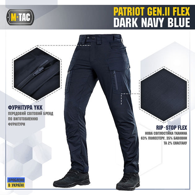 M-Tac штани Patriot Gen.II Flex Синій 34/32 - зображення 2