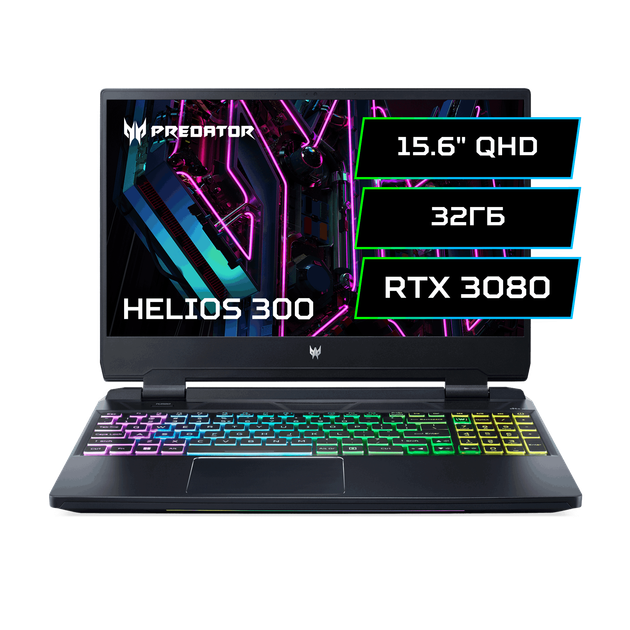 Ноутбук Acer Predator Helios 300 PH315-55 (NH.QGMEU.00B) - Фото 2 Ноутбук Acer Predator Helios 300 PH315-55 (NH.QGMEU.00B) - зображення 2