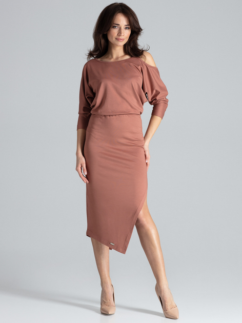 Сукня жіноча Lenitif K479 S Коричнева (5902194352604) - зображення 1