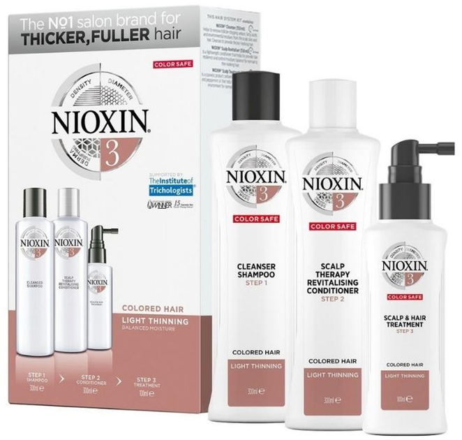 Zestaw do pielęgnacji włosów Nioxin Hair System 3 Kit Szampon 300 ml + Odżywka 300 ml + Serum ​​100 ml (4064666305110) - obraz 1
