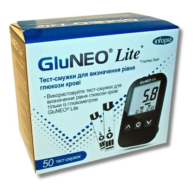 Тест-полоски для глюкометра Gluneo Lite (Глюнео Лайт) 50 шт. - изображение 1