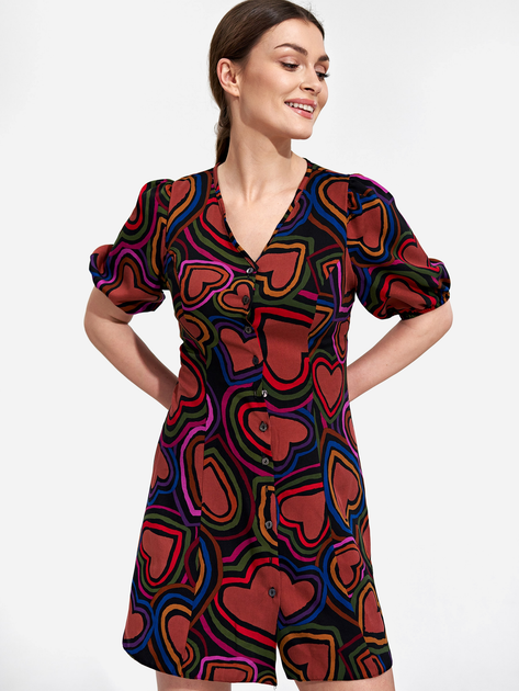 Sukienka trapezowa damska Figl M881 L Czerwony/Niebieski (5902194411738) - obraz 1