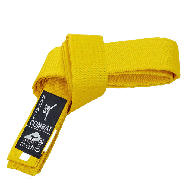Пояс для кімоно MATSA MA-0040-Y жовтий довжина 270см - Фото 1 Пояс для кімоно MATSA MA-0040-Y жовтий довжина 270см - зображення 1