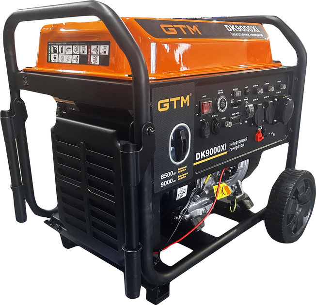 Генераторна установка інверторна відкрита GTM DK9000Xi 9.0кВт ручний старт/електростарт + колеса - зображення 1