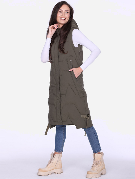 Bezrękawnik damski długi PERSO BLH220050F 3XL Khaki (5908312938651) - obraz 3