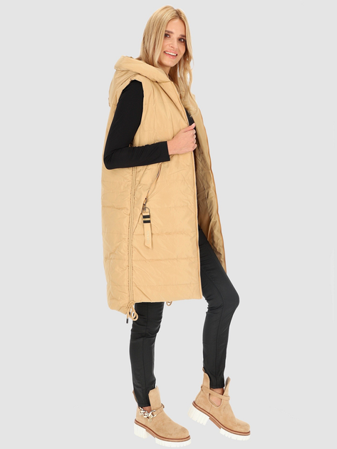 Bezrękawnik damski długi PERSO BLH235500F XL Beżowy (5905080220414) - obraz 5