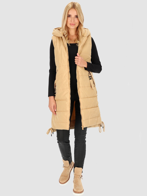 Bezrękawnik damski długi PERSO BLH235500F 3XL Beżowy (5905080220438) - obraz 4