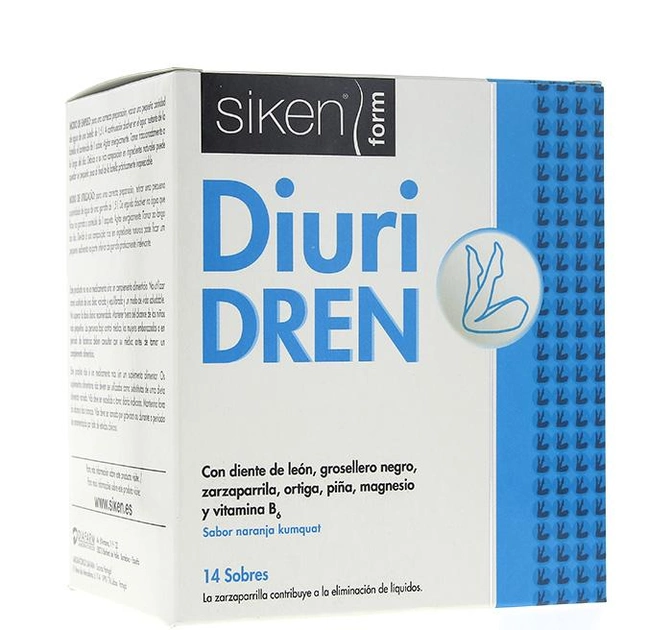 Suplement diety Siken Form Diuridren na nadmiar płynów w organizmie 14 szt (8424657105871) - obraz 1