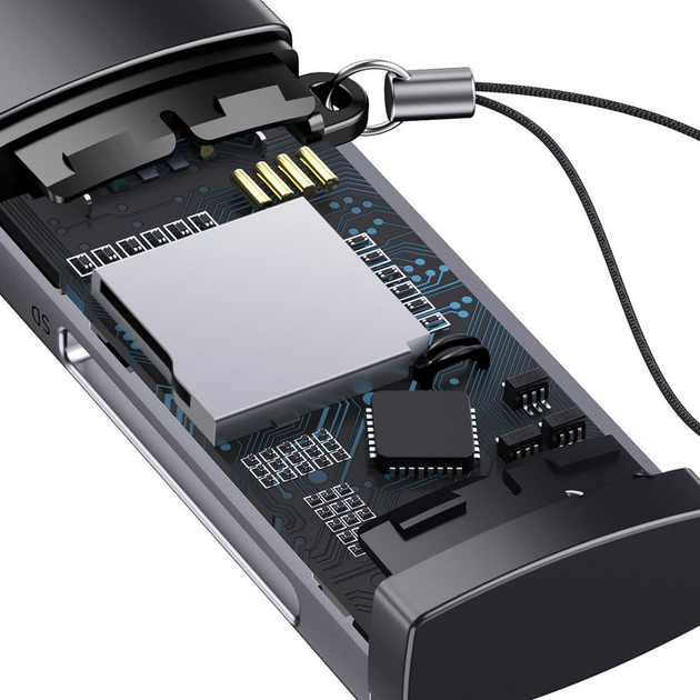 Czytnik kart Baseus Lite Series USB Type-A - SD / TF Szary (WKQX060013) - obraz 6
