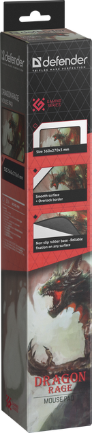 Podkładka pod mysz Defender Dragon Rage Control (4714033505581) - obraz 4
