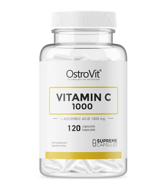 Вітаміни та Мінерали OstroVit Vitamin C 1000 мг 120 капс - Фото 1 Вітаміни та Мінерали OstroVit Vitamin C 1000 мг 120 капс - зображення 1