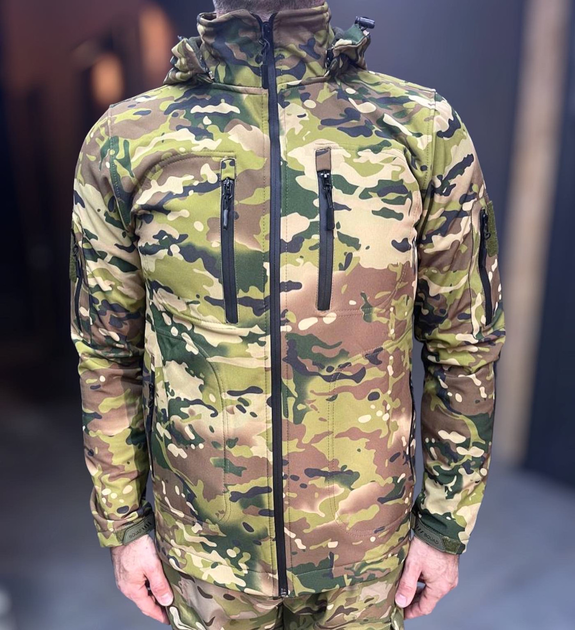 Куртка тепла тактична флісова Squad Softshell Мультикам M - зображення 2