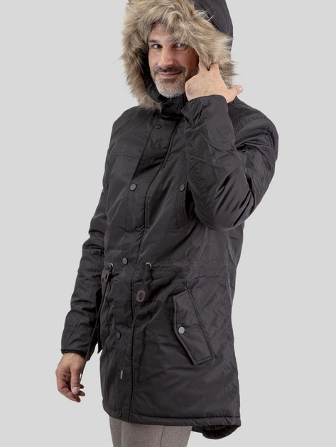 Kurtka parka męska zimowa PERSO PKH91C0008H L Czarna (5908312931348) - obraz 3