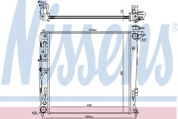 Радіатор охолодження HYUNDAI TUCSON / KIA SPORTAGE III (09-) (вир-во Nissens) Nissens (675022) - зображення 1