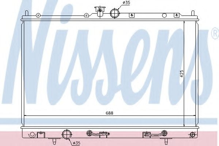 Радіатор охолодження MITSUBISHI OUTLANDER (03-) 2.0 i (вир-во Nissens) Nissens (62893) - зображення 1