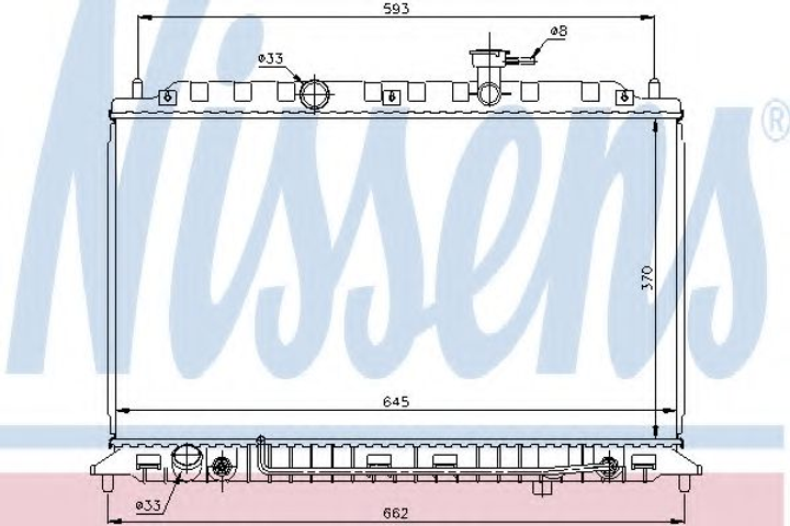 Радіатор охолодження KIA RIO II (JB) (05-) (вир-во Nissens) Nissens (66687) - зображення 1