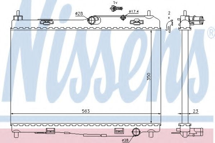 Радиатор охлаждения FORD (выр-во Nissens) Nissens (69235) - изображение 1