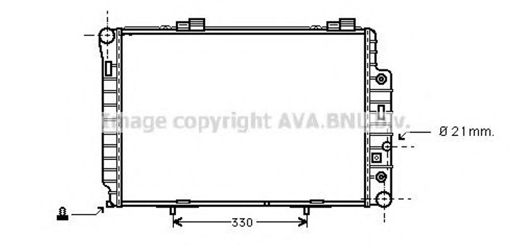 Радіатор охолодження двигуна MB W202(C) MT/AT +AC 96- (Ava) Ava (MSA2174) - зображення 1