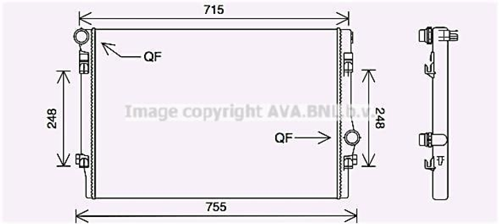 Радиатор, Система охлаждения двигателя Ava (VNA2336) - изображение 1