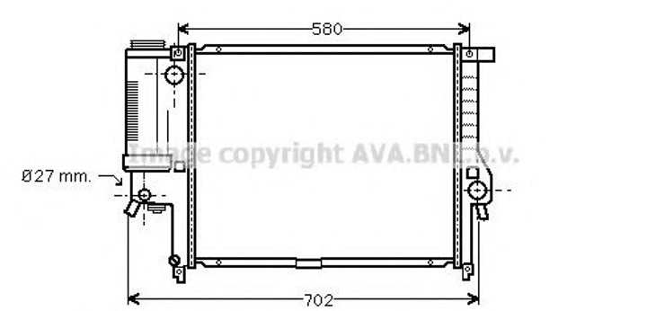 Радіатор, Система охолодження двигуна Ava (BW2140) - зображення 1