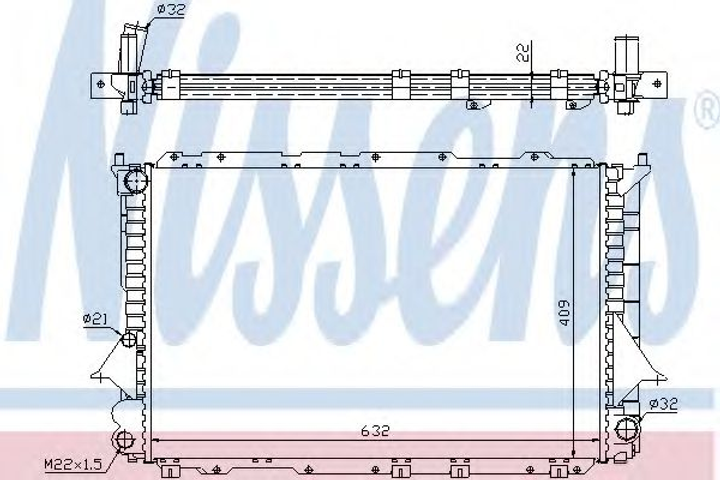 Радиатор охлаждения AUDI 100 (C4) (90-) 2.8 i (выр-во Nissens) Nissens (60458) - изображение 1