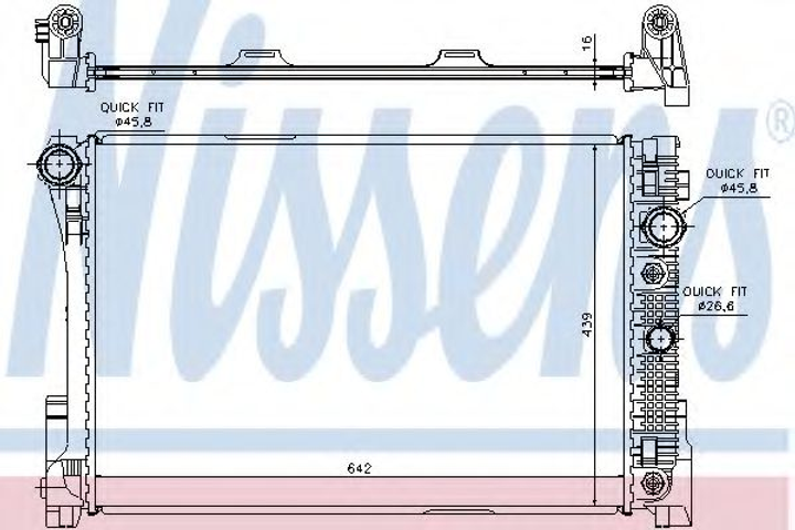 Радіатор охолодження MERCEDES C-CLASS W 204 (07-) C 180 KOMPRESSOR (вир-во Nissens) Nissens (67161) - зображення 1