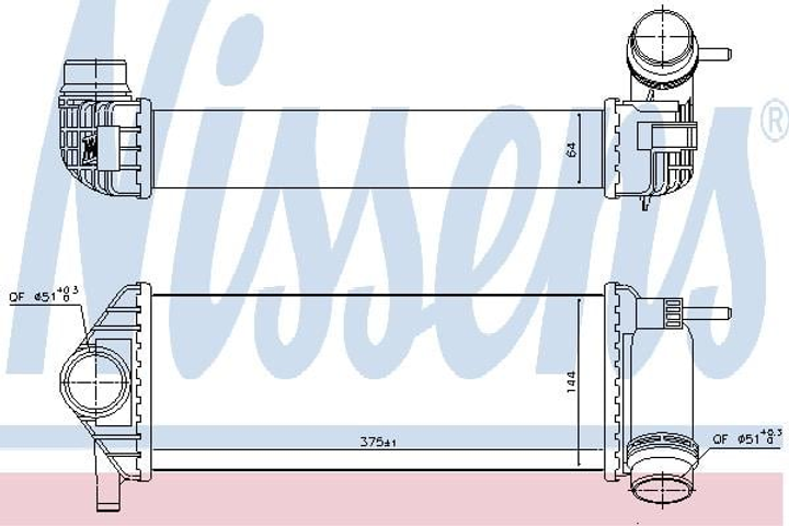 Радіатор інтеркулера Nissens (96308) - зображення 1