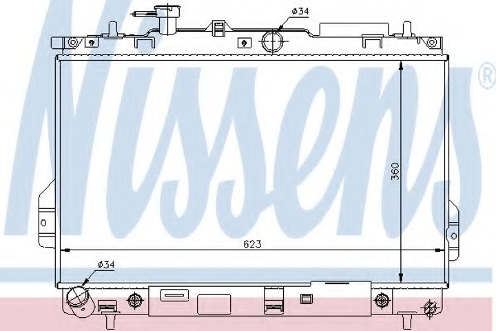 Радіатор охолодження HYUNDAI MATRIX (FC) (01-) AT (вир-во Nissens) Nissens (67480) - зображення 1