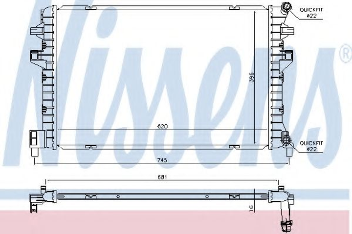 Радиатор AI A 3/S 3(12-)1.2 TFSI(+)[OE 5Q0121251EJ] Nissens (65306) - изображение 1