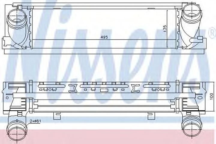 Интеркулер BMW 1(F20)125i/ 3(F30) 328i (выр-во Nissens) Nissens (96450) - изображение 1