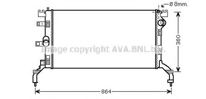 Радіатор охолодження RENAULT LAGUNA III (07-) 2.0 dCi (Ava) Ava (RT2415) - зображення 1