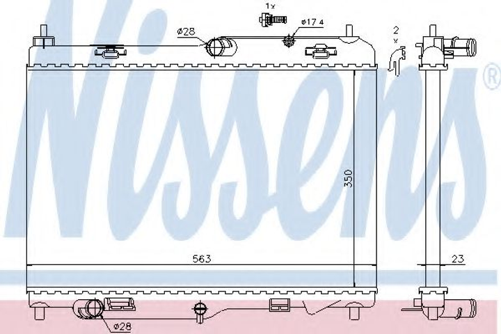 Радиатор охлаждения FORD B-MAX (CB2) (12-)/FORD FIESTA VI (CB1) (08-) (выр-во Nissens) Nissens (69233) - изображение 1