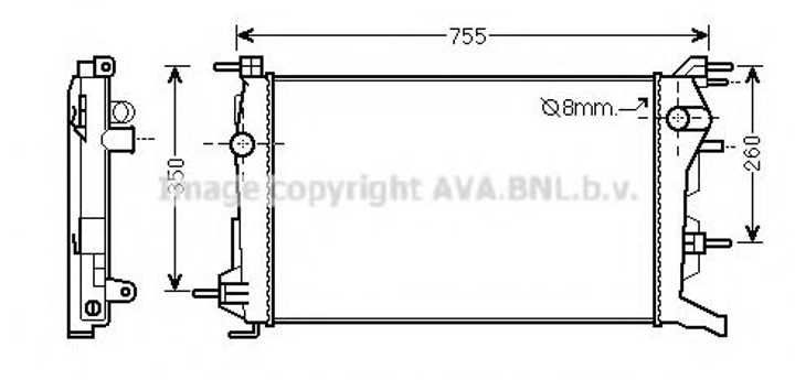 Радіатор охолодження двигуна RENAULT FLUENCE (2010-) (Ava) Ava (RTA2460) - зображення 1