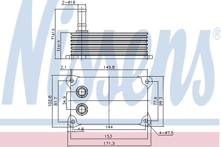 Радіатор масляний FORD TRANSIT 2.4 D (вир-во Nissens) Nissens (90698) - зображення 1