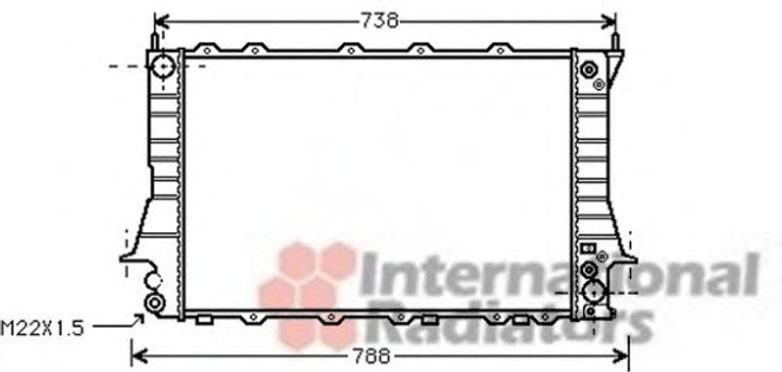 Радіатор охолодження двигуна AUDI 100/A6 26/8 AT 92-97 (Van Wezel) Van Wezel (03002084) - зображення 1